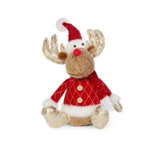 golden prancer standing reindeer h35cm
