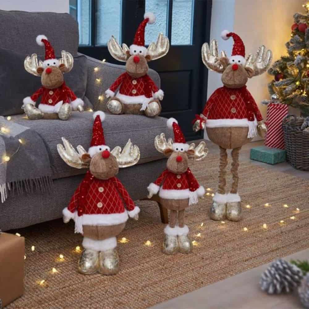 golden comet standing reindeer h80cm