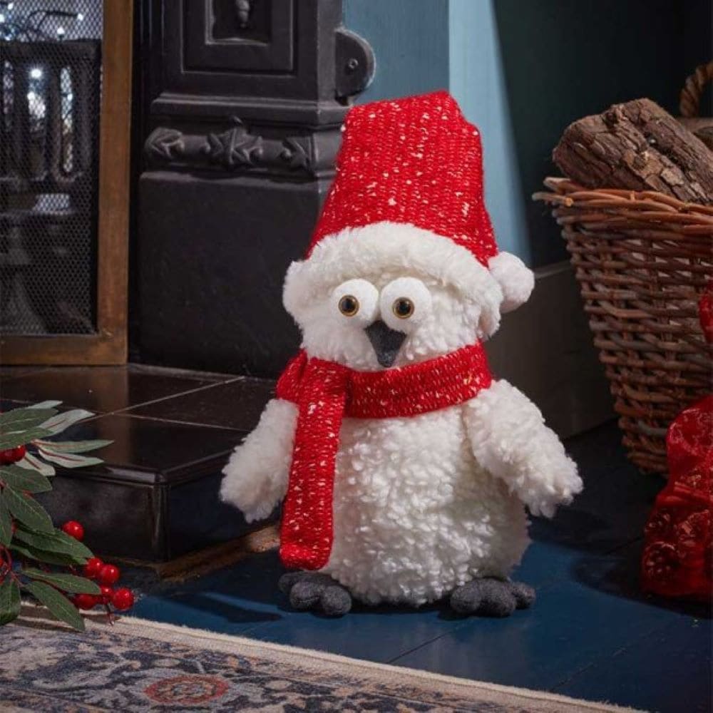 Goggle Standing Snow Owl H30cm