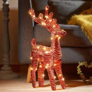 red gold braid wonder deer 43x27cm