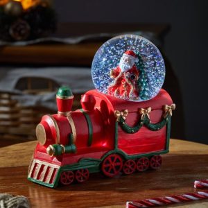 All Aboard Santas Locomotive 8cm Globe H16cm