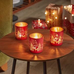 Wonderland T-Light Holders Ruby Set of 3