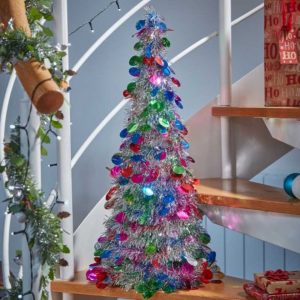 Bling Silver Bauble Cone H60cm