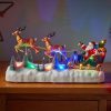 flying reindeer sleigh scene 20x40cm led musical