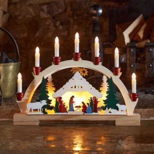7 led nativity candlebridge 33x45cm