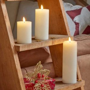 13cm flameless pillar candle white