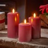 13cm flameless pillar candle red
