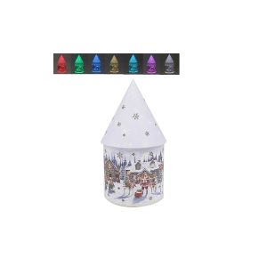 santa led house 21x11cm