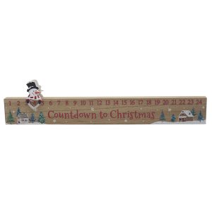 snowman countdown plaque 38x9x2cm