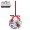 christmas robins baubles set of 6