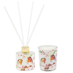 winter robins candle and diffuser set