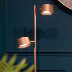 cosmo usb rechargeable floor lamp champagne gold