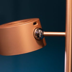 cosmo usb rechargeable floor lamp champagne gold