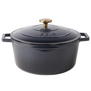zyle cast iron round casserole grey 27cm