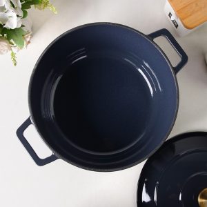 zyle cast iron round casserole grey 27cm