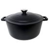 zyle cast iron round casserole black 26cm