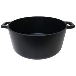 zyle cast iron round casserole black 26cm