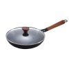 zyle cast iron frying pan with glass lid 26cm