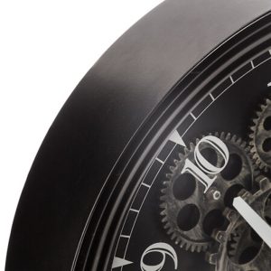 mely gears black wall clock d37cm