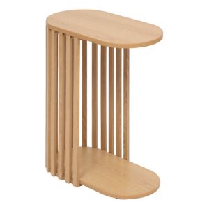 blonde slatted end table 50x56cm