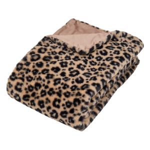 leopard print fur throw 120x160cm