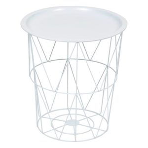 white metal origami table h40 x d37cm