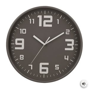grey plastic wall clock d30cm