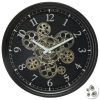mely gears black wall clock d37cm