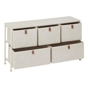 beige 5 canvas drawer unit 100x55x30cm