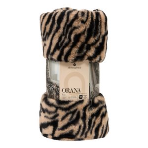 tiger print fur throw 120x160cm