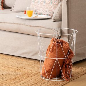 white metal origami table h40 x d37cm