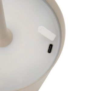 cody usb rechargeable lamp in sand colour h36cm