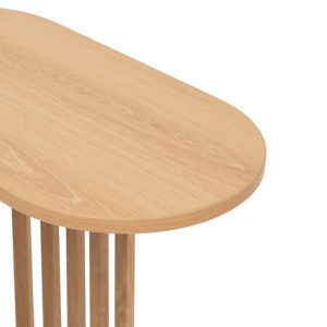 blonde slatted end table 50x56cm