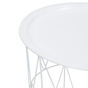 white metal origami table h40 x d37cm