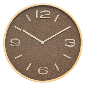 ellis clock d30cm with brown tonka fabric