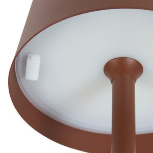 cody usb rechargeable lamp in mahogany h36cm