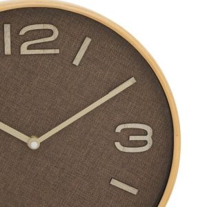 ellis clock d30cm with brown tonka fabric