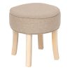 adriel beige velvet foot stool d35cm