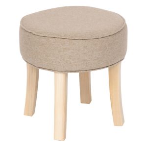 adriel beige velvet foot stool d35cm