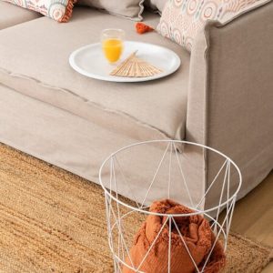 white metal origami table h40 x d37cm