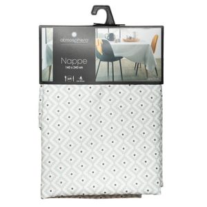 grey repeat print tablecloth 140x240cm