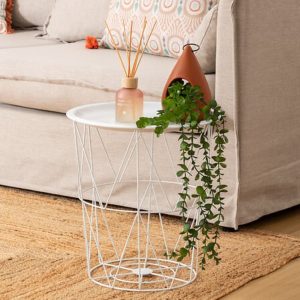 white metal origami table h40 x d37cm