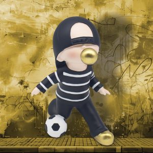 hen embossed pottery mug