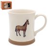 horse embossed pottery mug