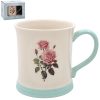 rose embossed pottery mug