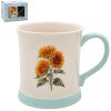 sunflower embossed pottery mug