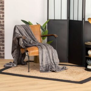 dark grey fleece blanket 180x230cm