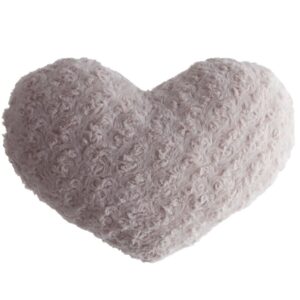 soft boucle pink filled heart cushion h28xw42cm