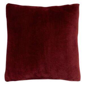 garnet red fleece filled cushion 38x38cm