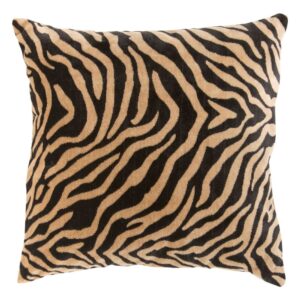 tiger print velvet filled cushion 40x40cm